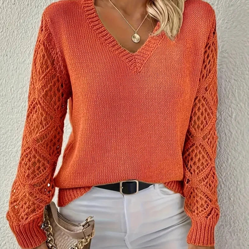 Studio Harvyn | Women - Knitted V-Neck Jumper - Acrylic Blend Fabric
