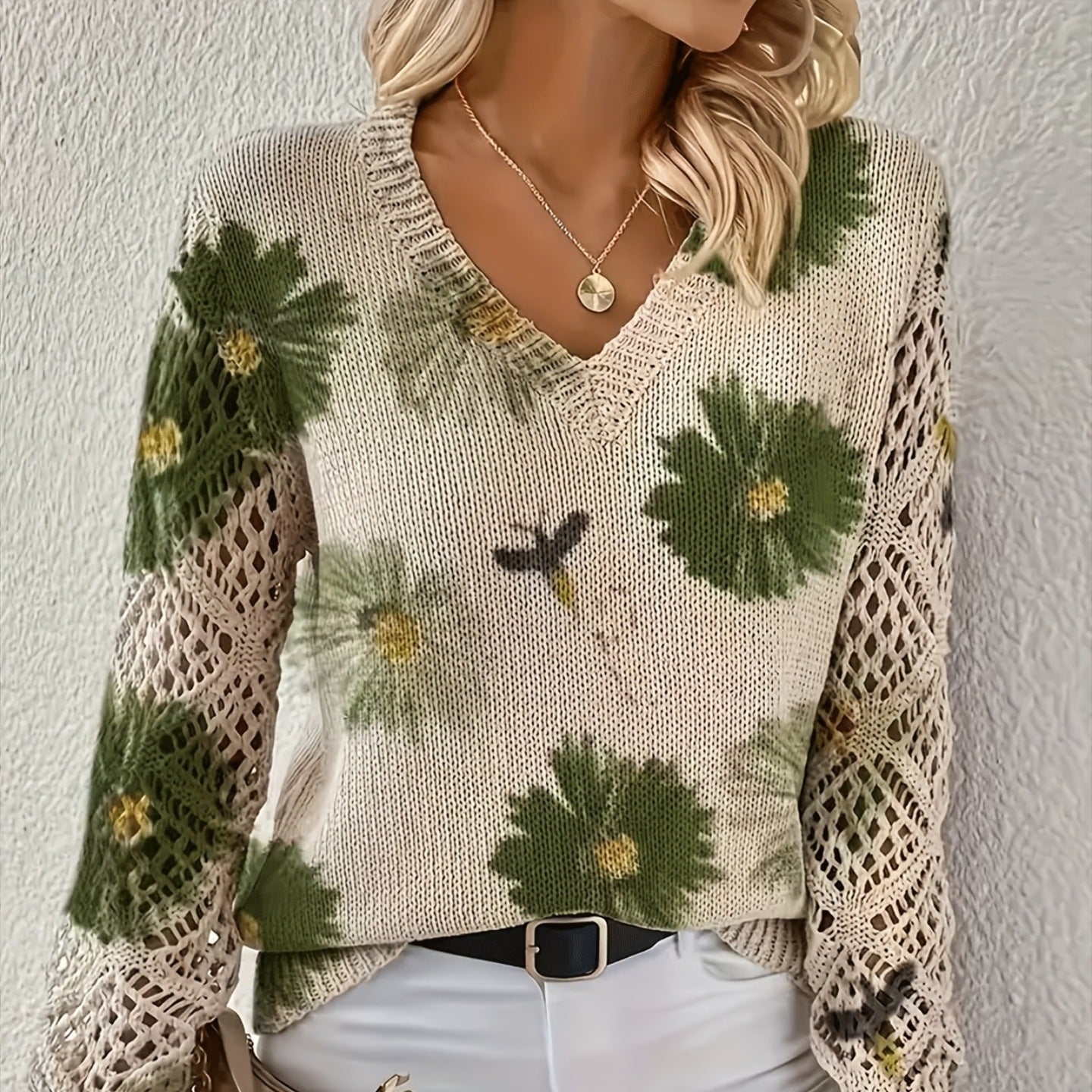 Studio Harvyn | Women - Floral Pattern Jumper - Stylish Knitwear