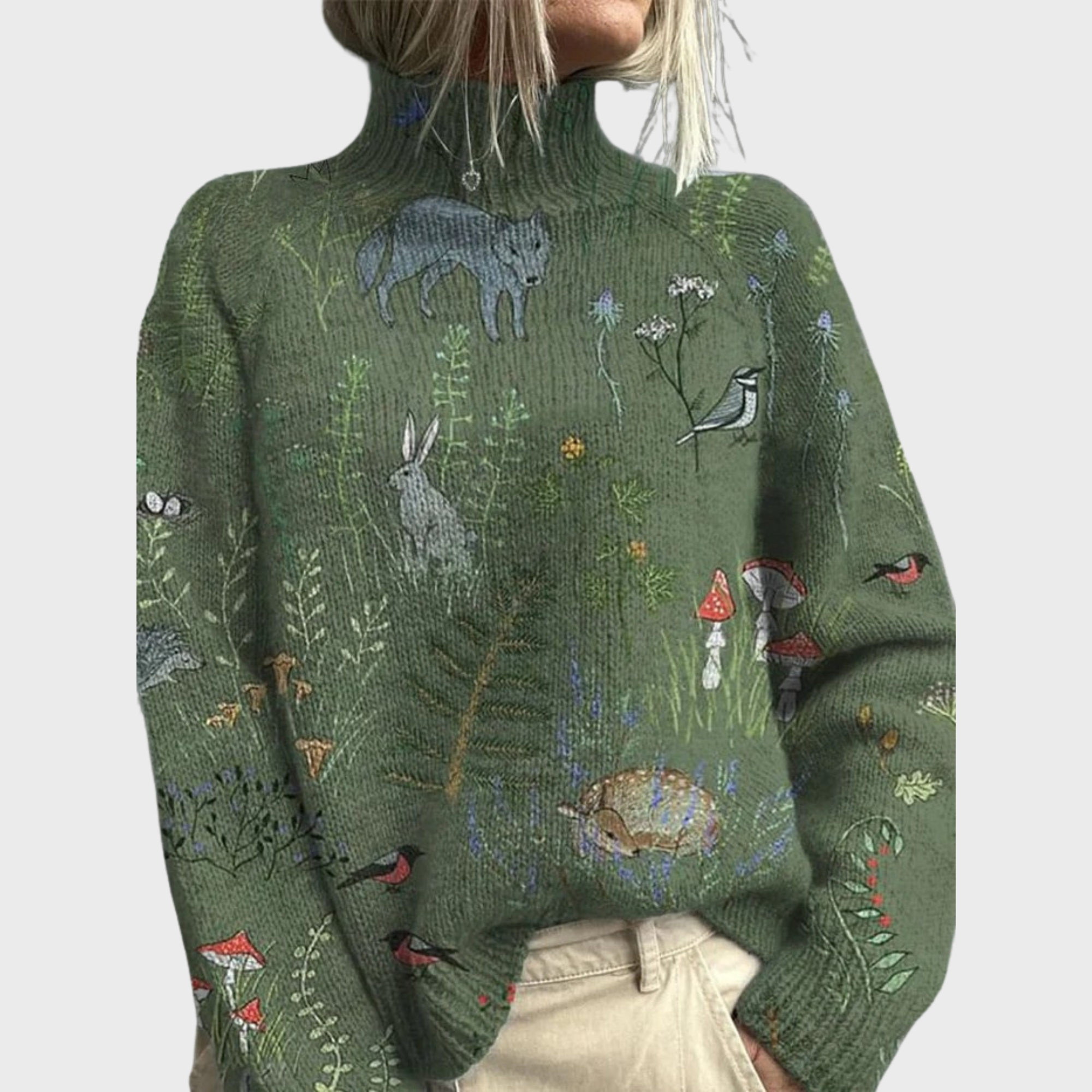 Studio Harvyn | Women - Knitted Sweater - Forest Print
