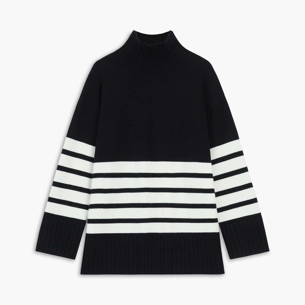 Studio Harvyn | Women - Mock Neck Stripe Jumper - Cosy Style