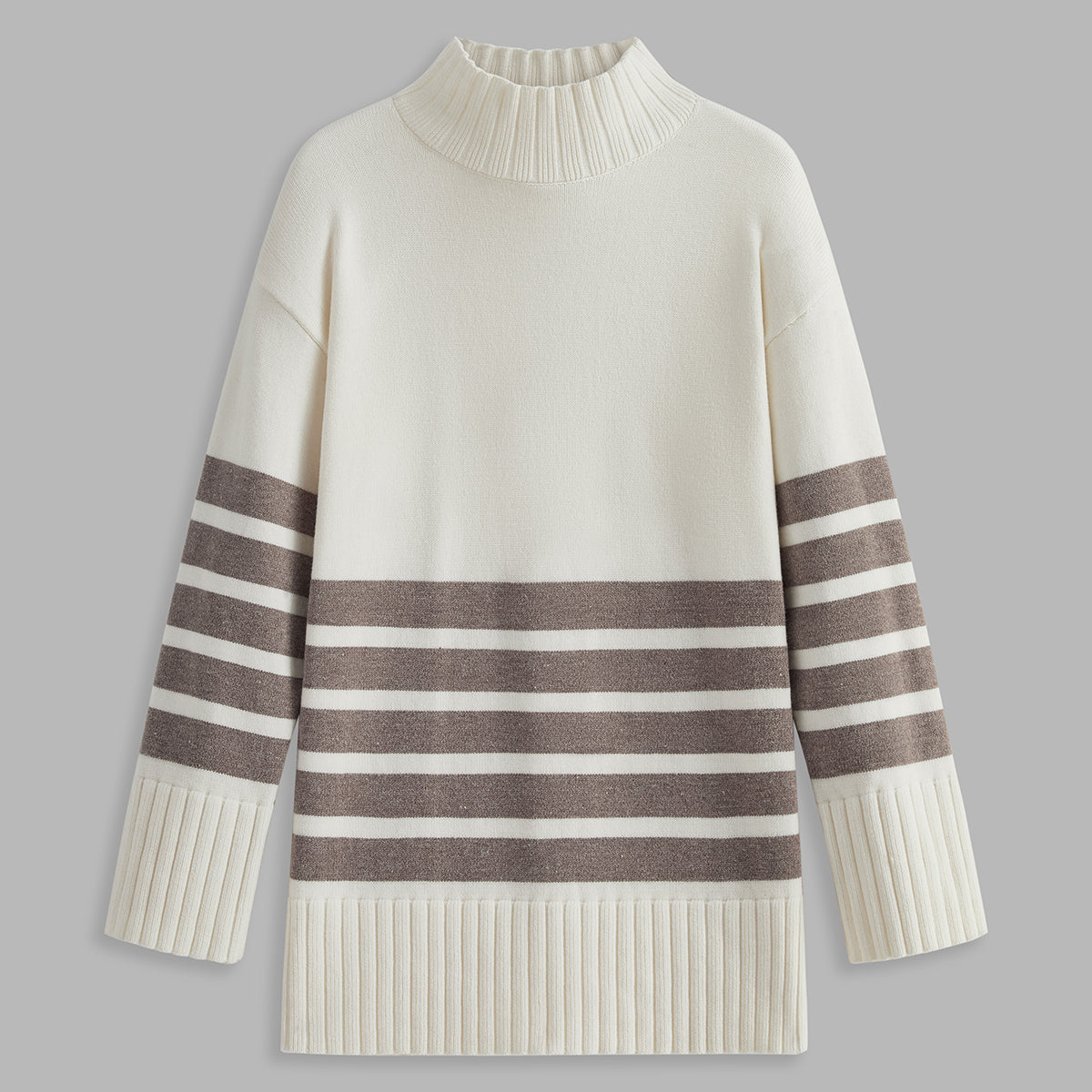 Studio Harvyn | Women - Mock Neck Stripe Jumper - Cosy Style