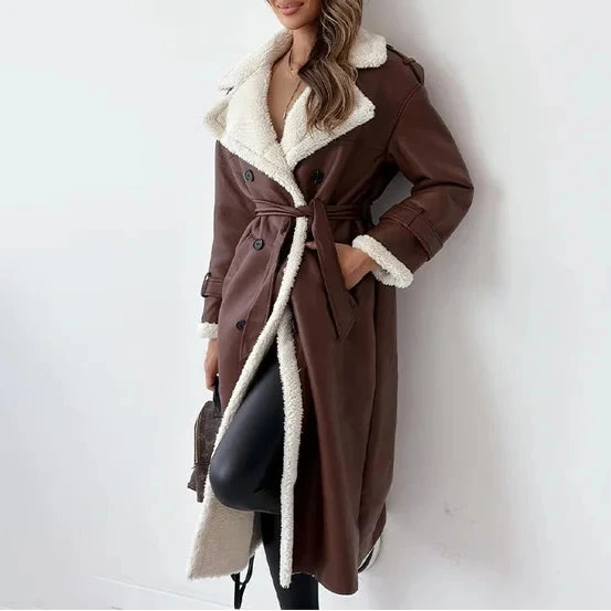 Studio Harvyn | Women - Long Warm Winter Coat - Button-Down Style