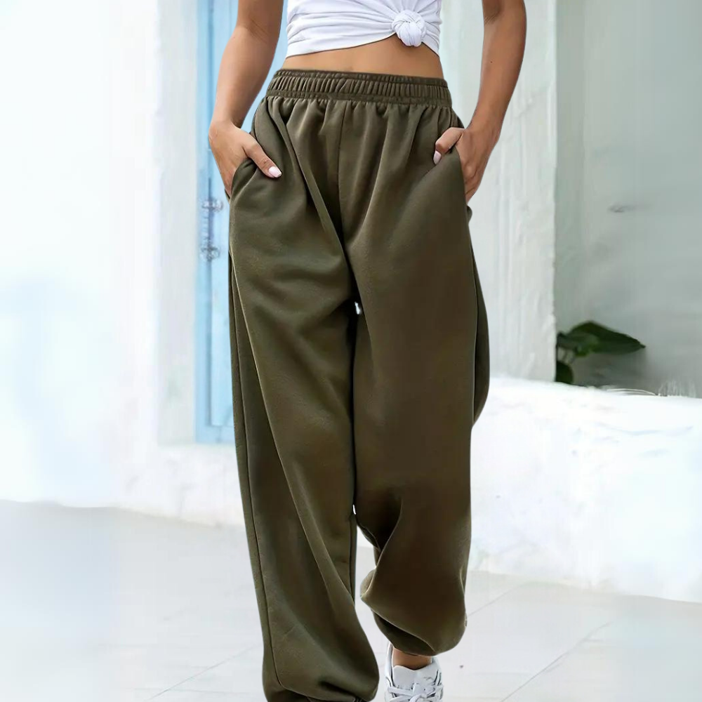Studio Harvyn | Women - High Waist Jogging Trousers - Baggy Style