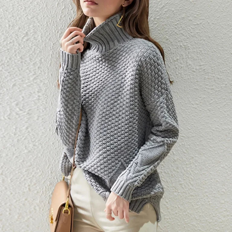 Studio Harvyn | Women - Cable Knit Jumper - Turtleneck Style