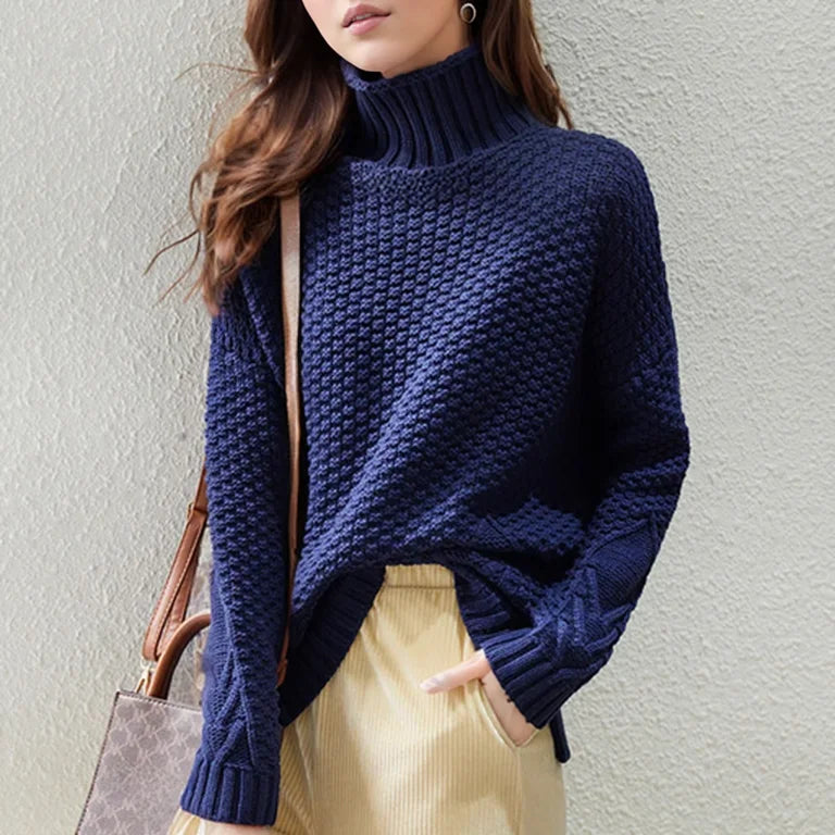 Studio Harvyn | Women - Cable Knit Jumper - Turtleneck Style