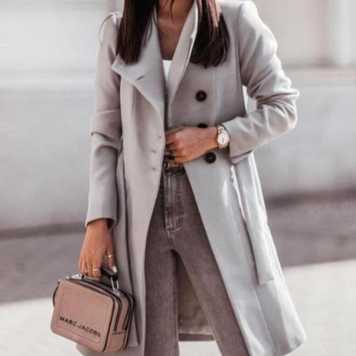 Studio Harvyn | Women – Tailored & Belted Long Coat - Wool Blend