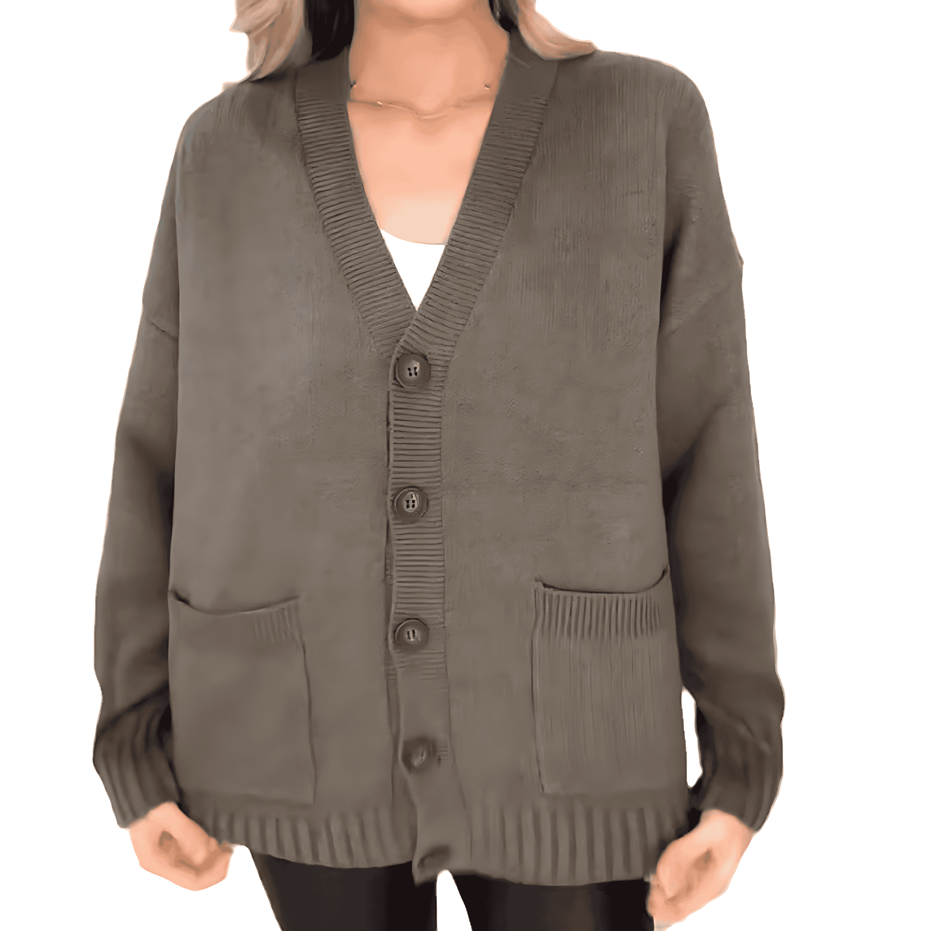 Studio Harvyn | Women - Cosy Cardigan -  Modern Buttons Design