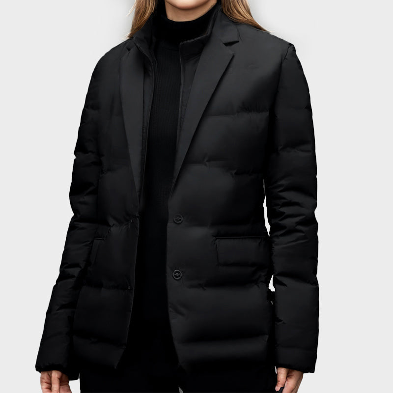 Studio Harvyn | Women - Puffer Blazer Jacket - Notched Lapel Style