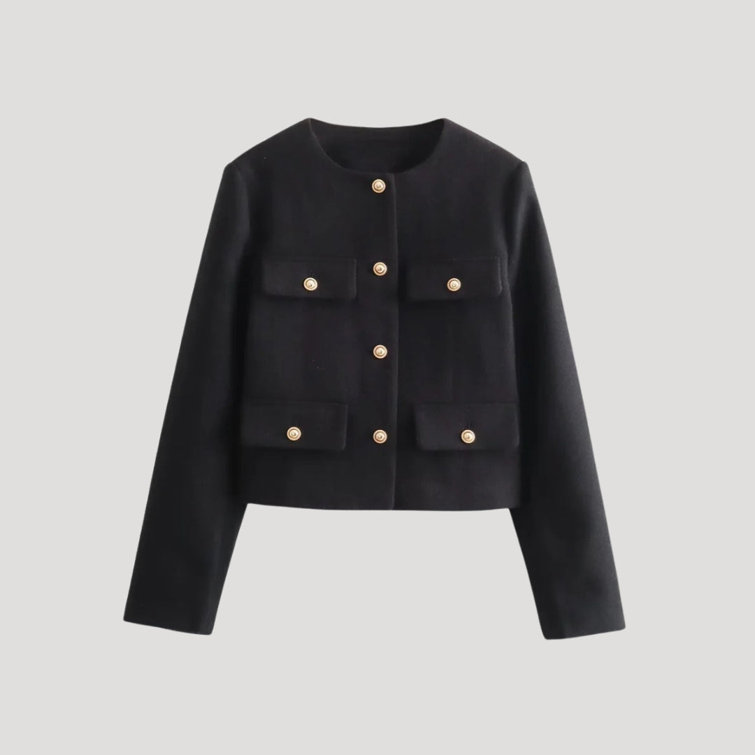 Studio Harvyn | Women- Cropped Cardigan with Pockets - Button-Up