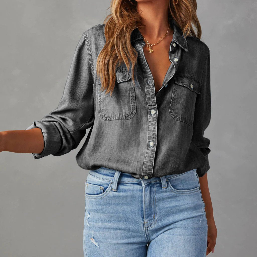 Studio Harvyn | Women - Long Sleeve Denim Shirt - Relaxed Fit