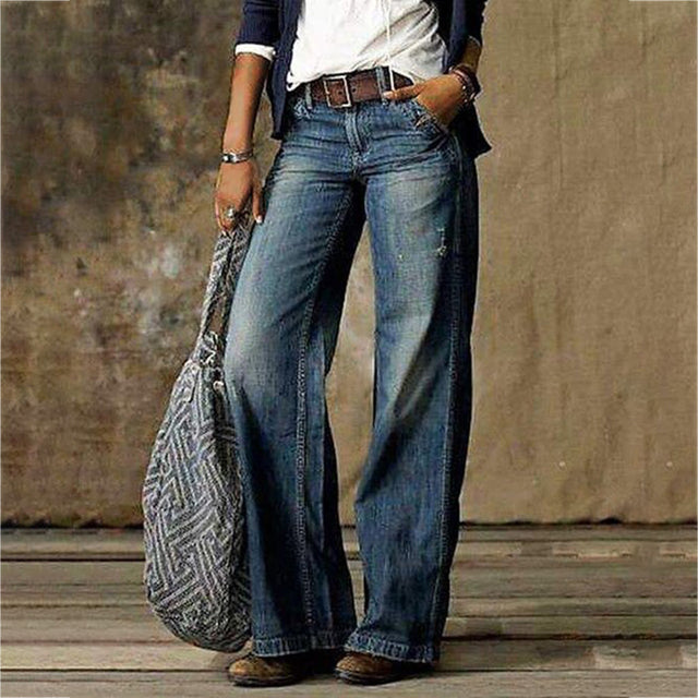 Studio Harvyn | Women - High Waist Wide Leg Jeans - Vintage Style
