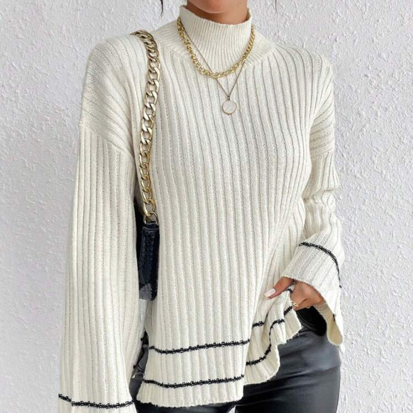 Studio Harvyn | Women - Loose Fit Jumper - Ribbed Bell Sleeve Design