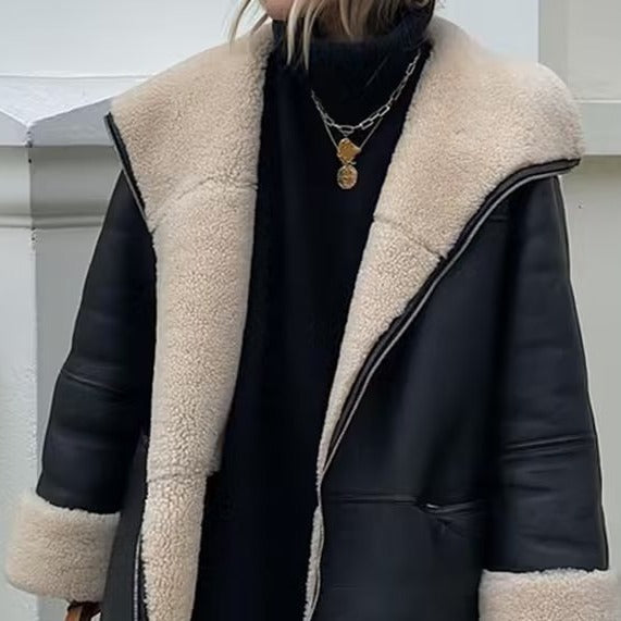 Studio Harvyn | Women - Faux Leather Jacket with Cosy Lining