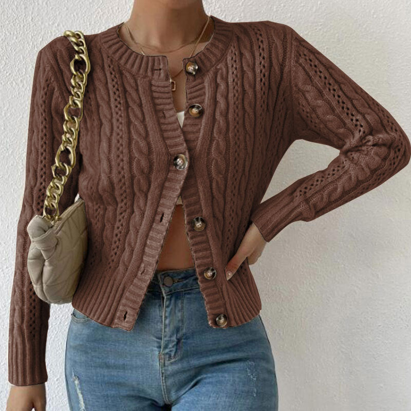 Studio Harvyn | Women – Cable Knit Cardigan with Button Closure