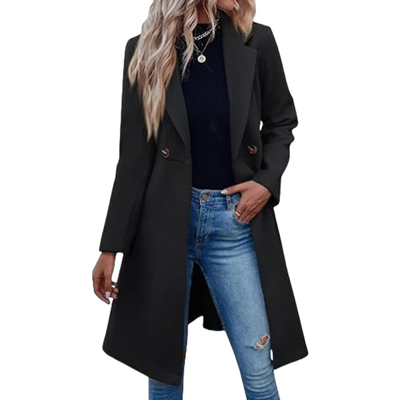 Studio Harvyn | Women - Elegant Wrap Coat - Double Button Placket