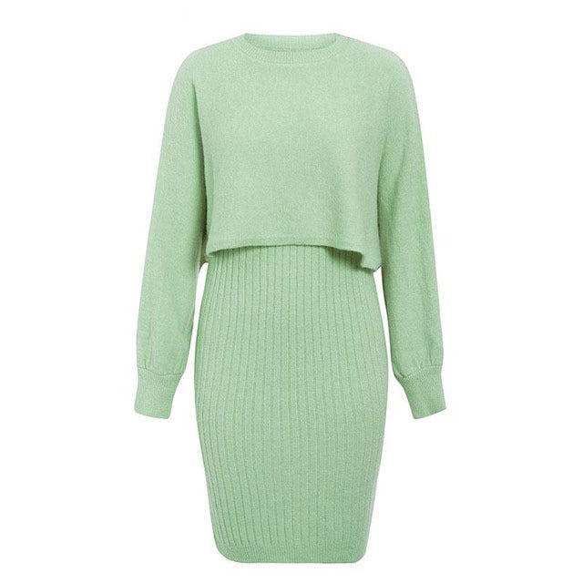 Studio Harvyn | Women - Midi Dress & Cropped Jumper Top - Knitted Set