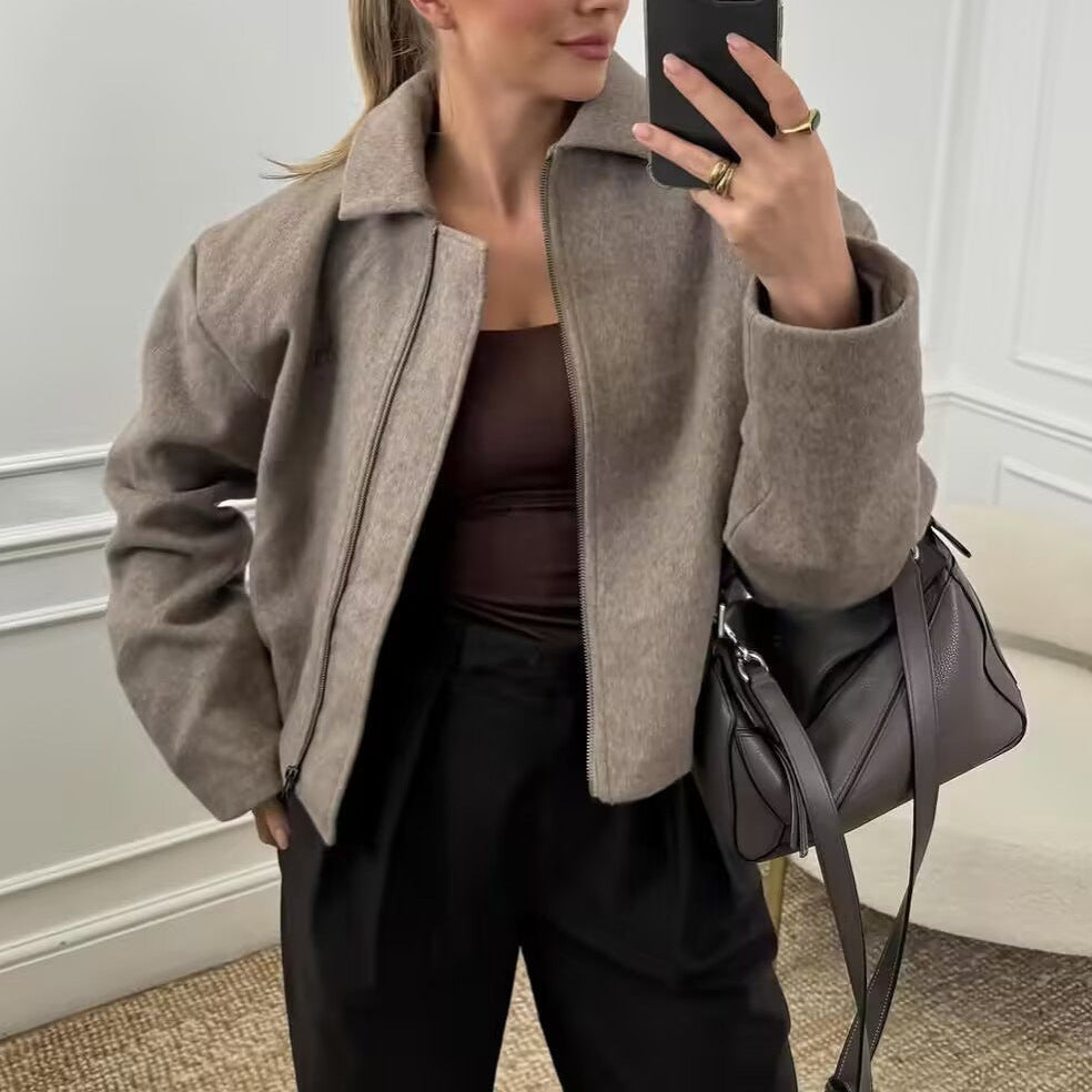 Studio Harvyn | Women - High Collar Sporty Jacket - Zip-up Style