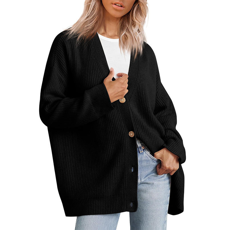Studio Harvyn | Women – Striped Button-Up Knit Cardigan - Relaxed Fit