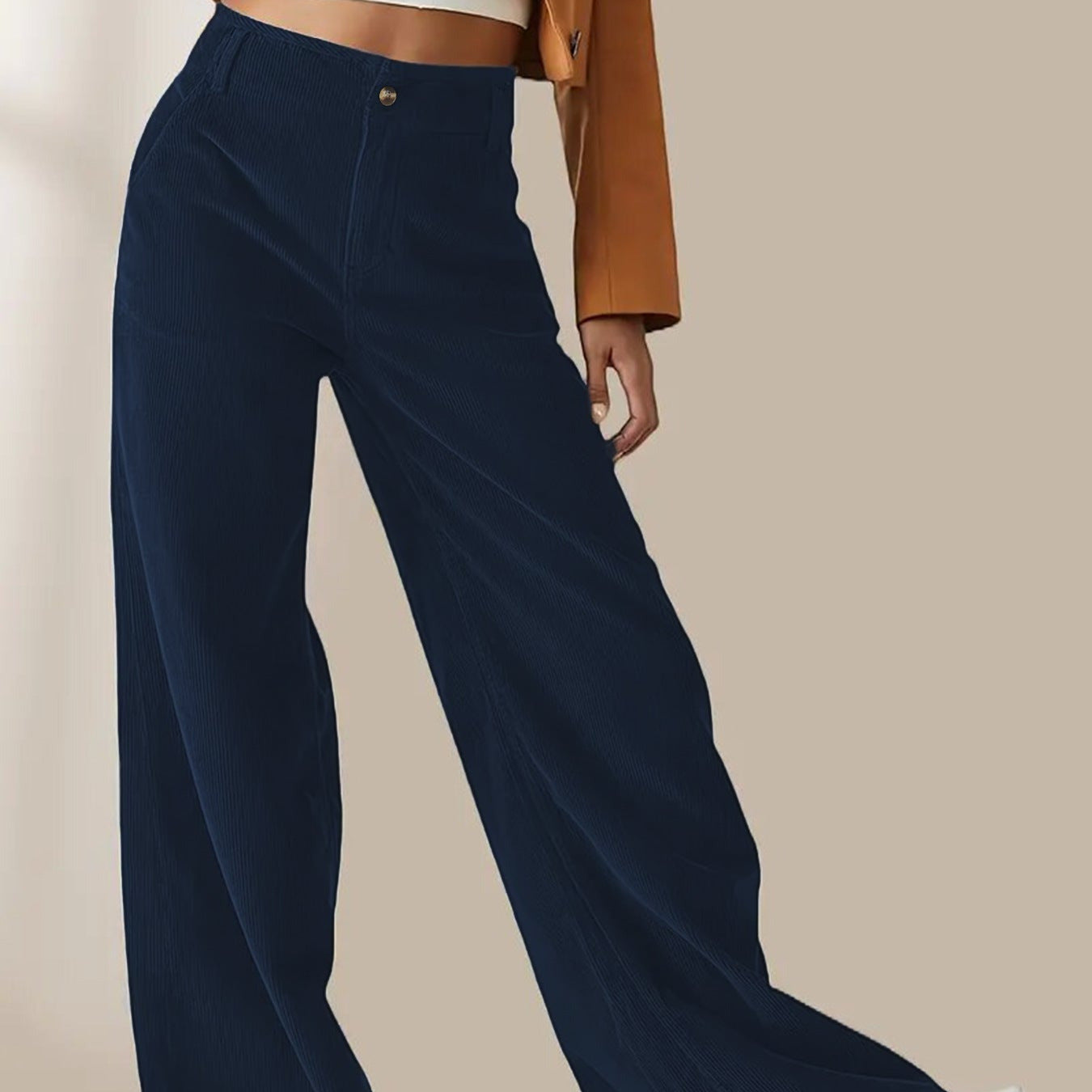 Studio Harvyn | Women - Wide Leg Corduroy Trousers - Casual Style