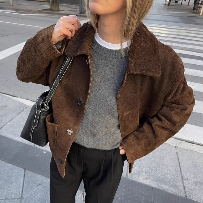 Studio Harvyn | Women - Oversized Teddy Jacket - Button Closure