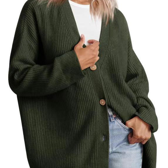 Studio Harvyn | Women – Striped Button-Up Knit Cardigan - Relaxed Fit