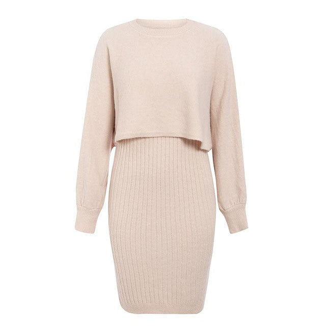 Studio Harvyn | Women - Midi Dress & Cropped Jumper Top - Knitted Set