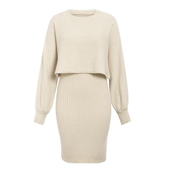 Studio Harvyn | Women - Midi Dress & Cropped Jumper Top - Knitted Set