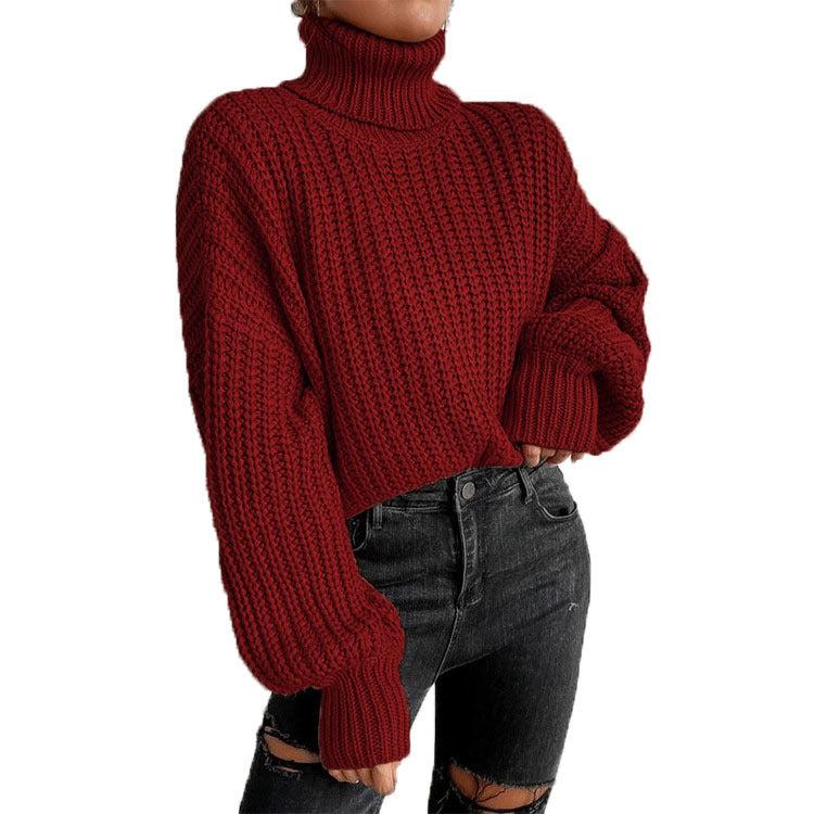 Studio Harvyn | Women - Chunky High Collar Knit Jumper - Casual Style