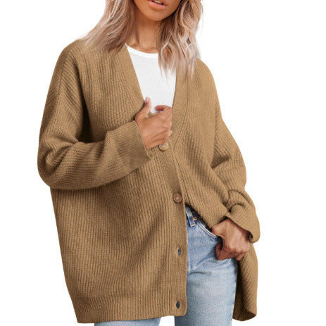Studio Harvyn | Women – Striped Button-Up Knit Cardigan - Relaxed Fit
