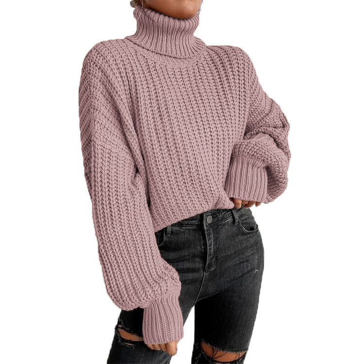 Studio Harvyn | Women - Chunky High Collar Knit Jumper - Casual Style