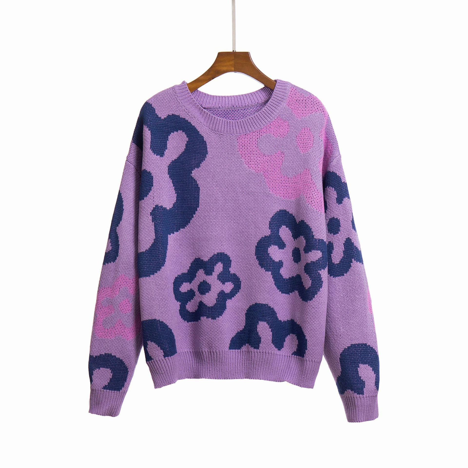 Studio Harvyn | Women – Purple Sweatshirt - Floral Pattern