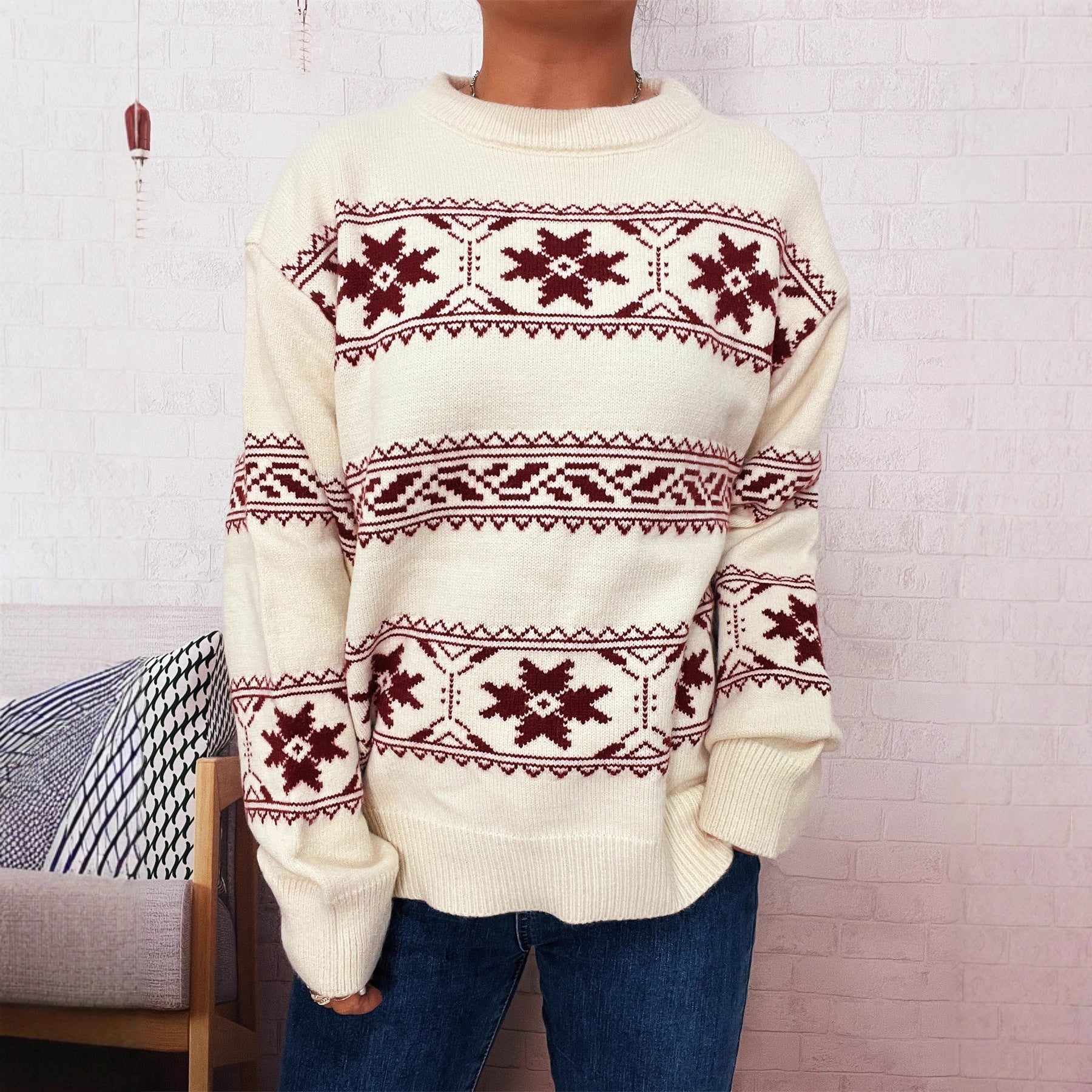 Studio Harvyn | Women - Winter Jumper - Soft Knit with Snow Pattern