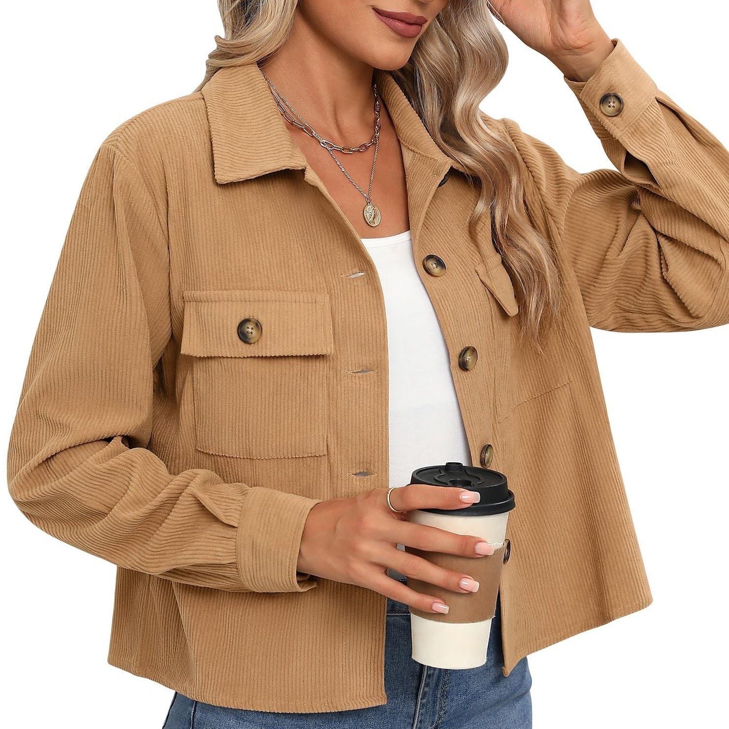 Studio Harvyn | Women - Corduroy Jacket - Breast Pockets