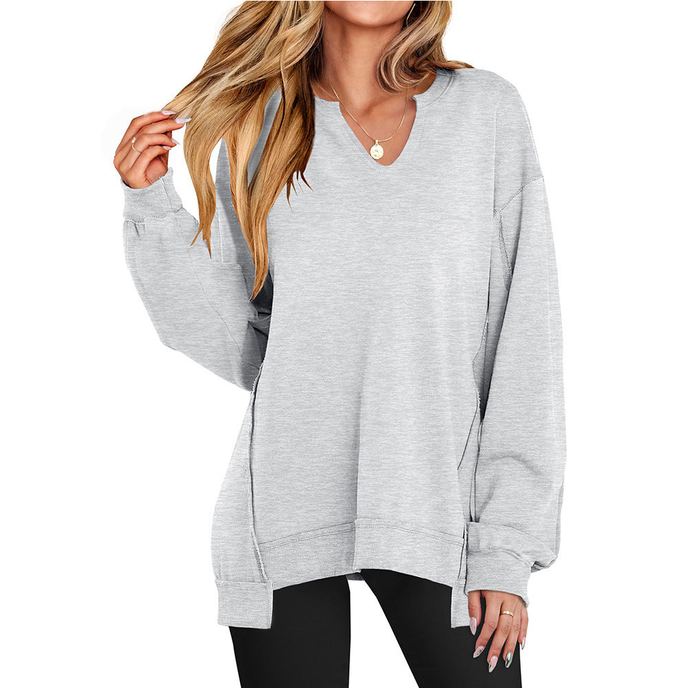 Studio Harvyn | Women - Casual V-Neck Pullover with Oversized Sleeves