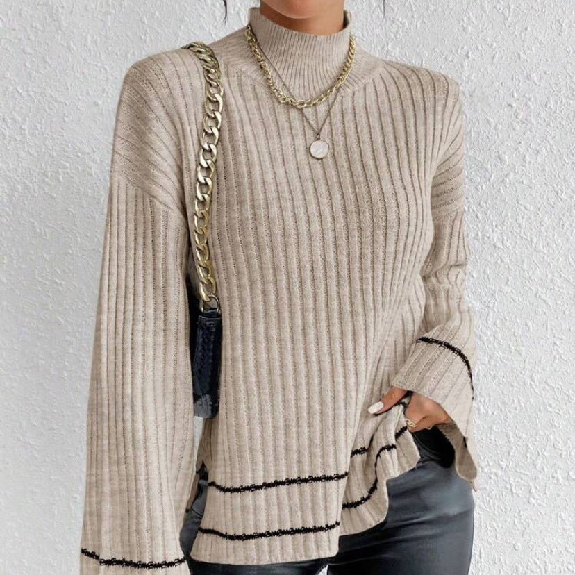 Studio Harvyn | Women - Loose Fit Jumper - Ribbed Bell Sleeve Design