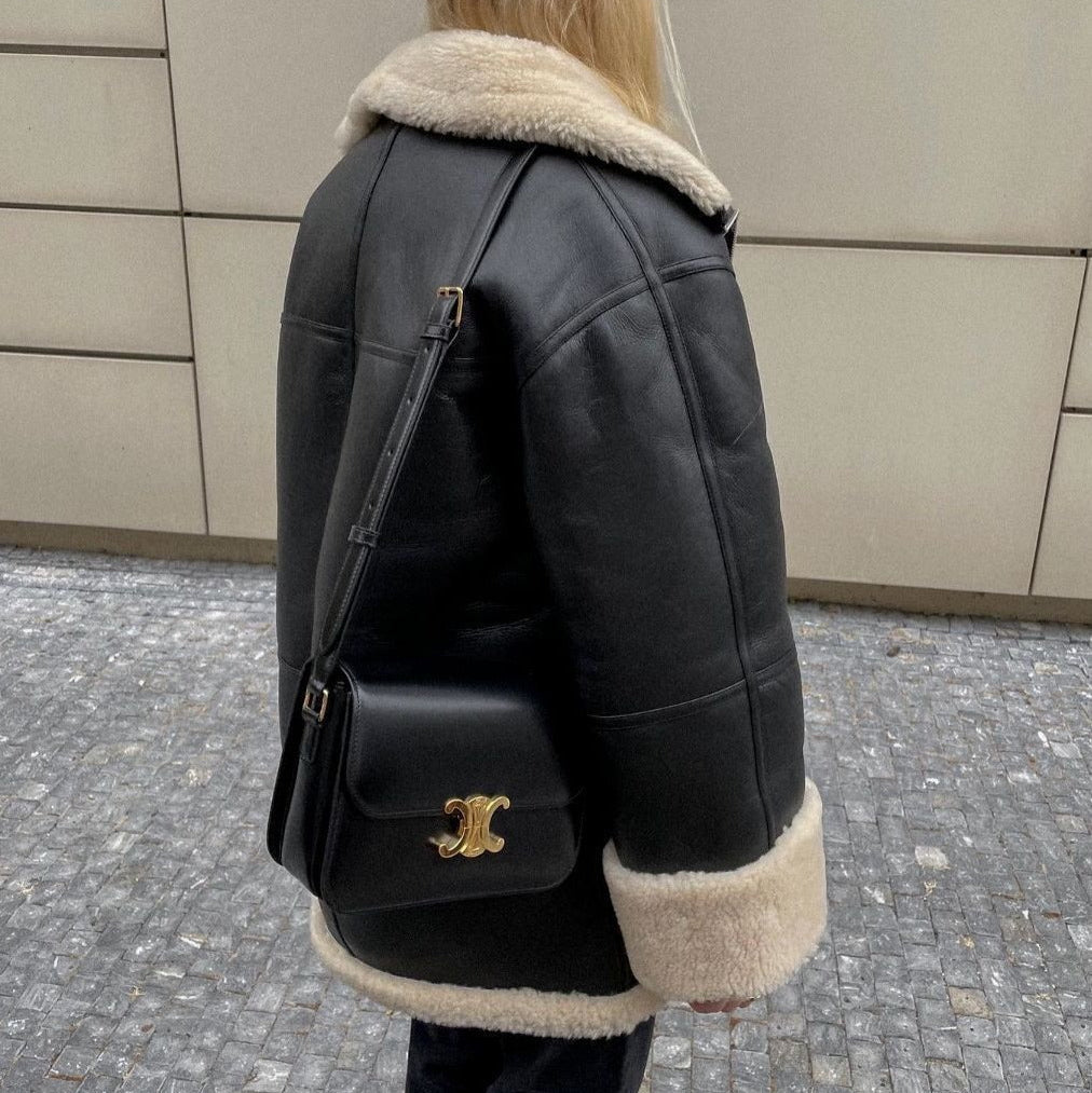 Studio Harvyn | Women - Faux Leather Jacket - Fleece Lining