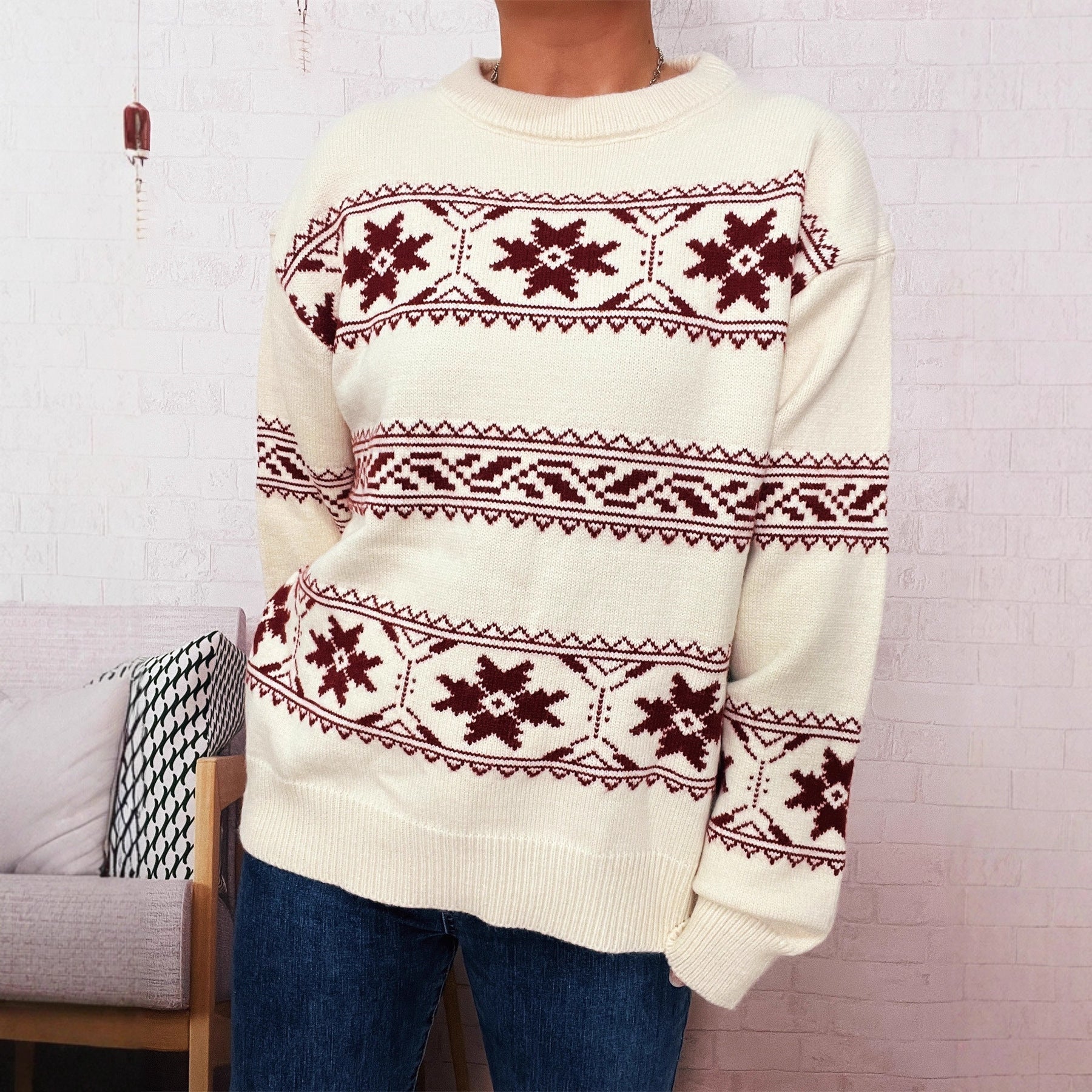 Studio Harvyn | Women - Winter Jumper - Soft Knit with Snow Pattern