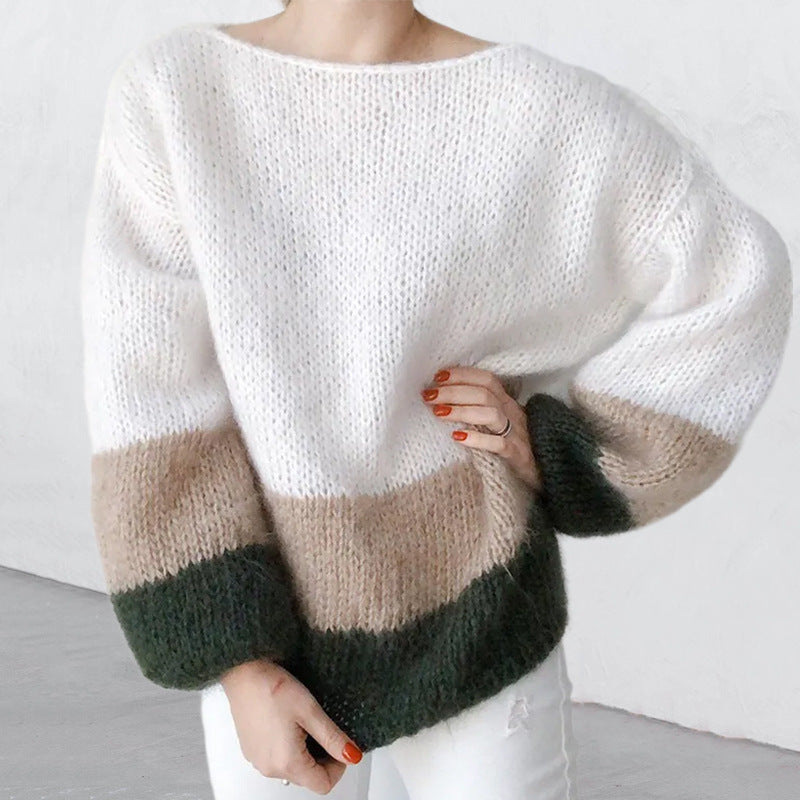 Studio Harvyn | Women - Chunky Knit Jumper - Modern Block Pattern