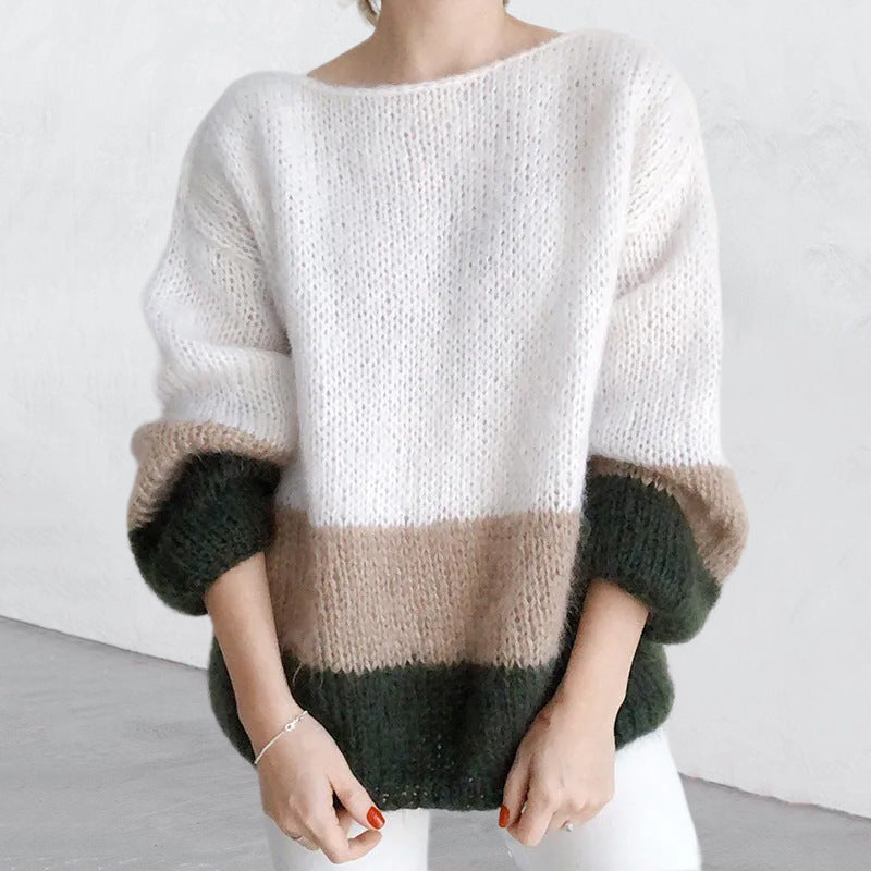 Studio Harvyn | Women - Chunky Knit Jumper - Modern Block Pattern