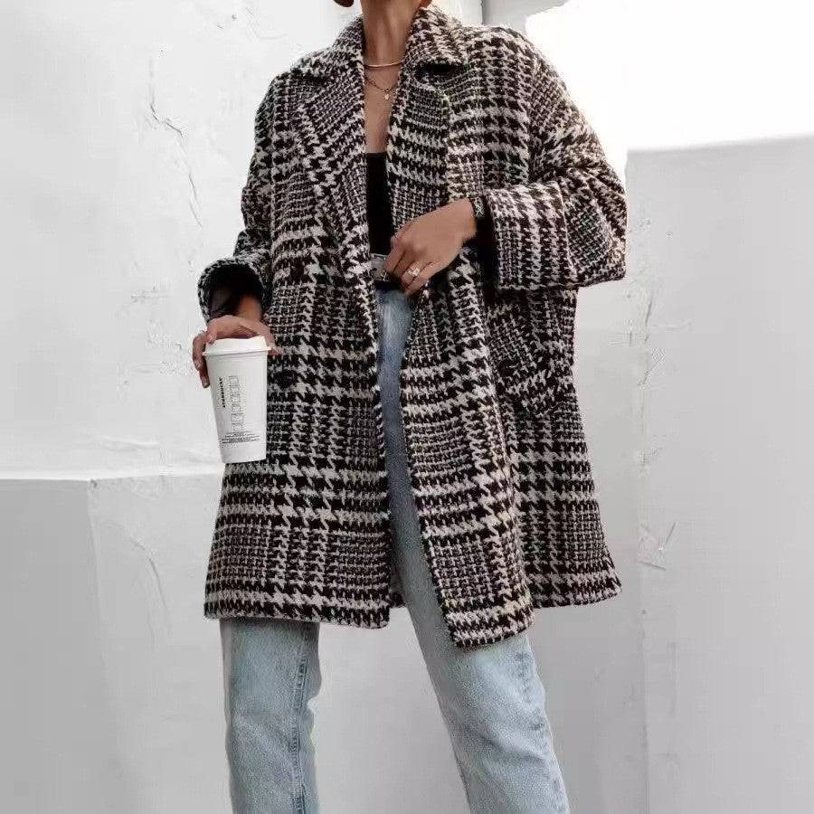 Studio Harvyn | Women – Oversized Check Wool Coat - Knee Length