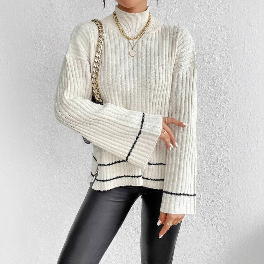 Studio Harvyn | Women - Loose Fit Jumper - Ribbed Bell Sleeve Design