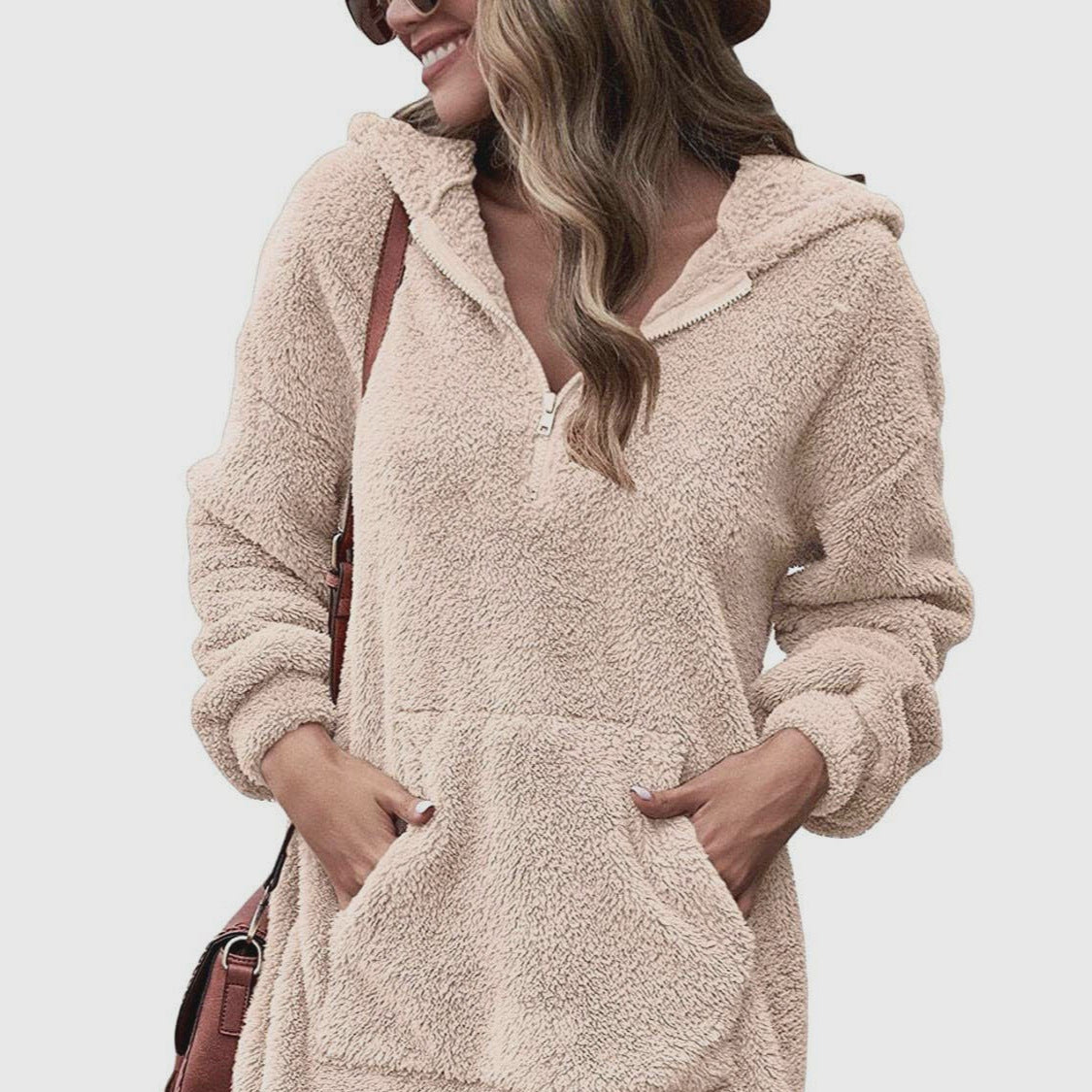 Studio Harvyn | Women - Cosy Hoodie Dress - Half Zip Style