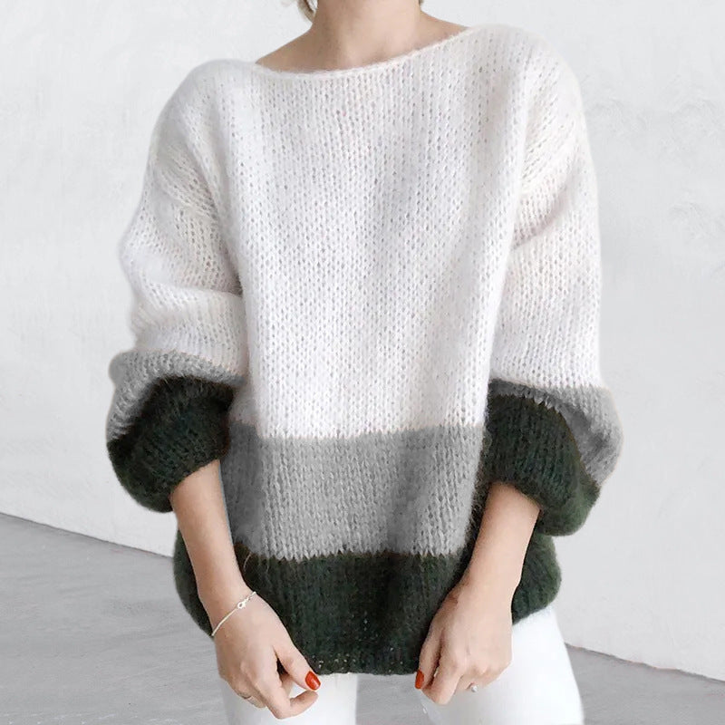Studio Harvyn | Women - Chunky Knit Jumper - Modern Block Pattern