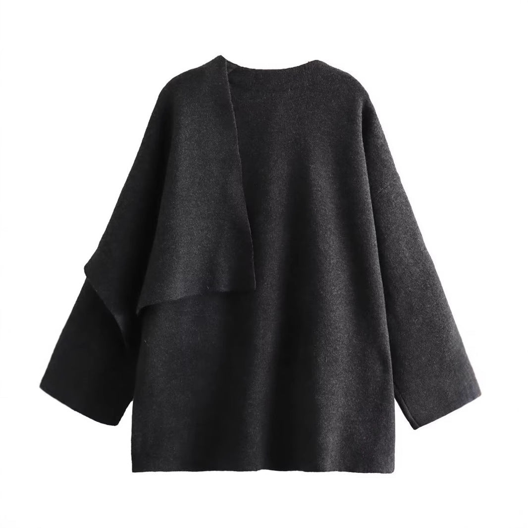 Studio Harvyn | Women - Wool Cape Jacket - Asymmetric Style