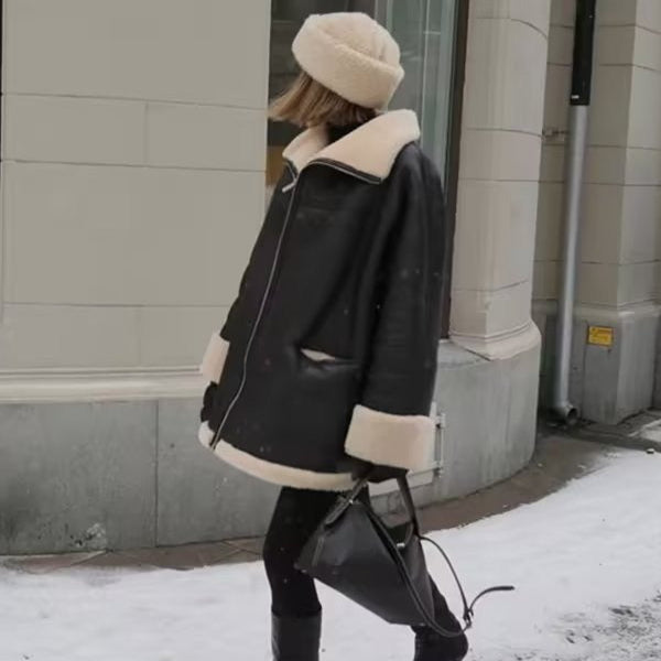 Studio Harvyn | Women - Faux Leather Jacket with Cosy Lining