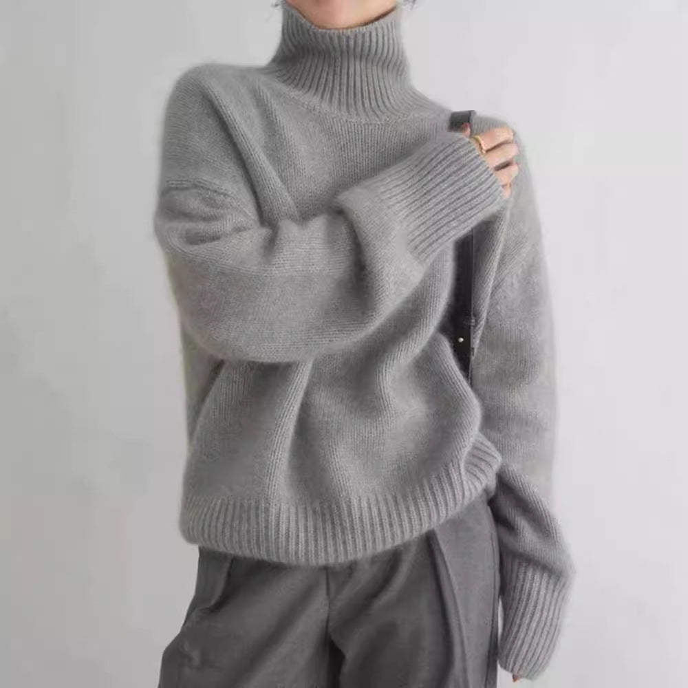 Studio Harvyn | Women - Knitted High Collar Jumper - Cosy Loose Fit