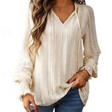 Studio Harvyn | Women - Casual V-Neck Blouse with Ruffles