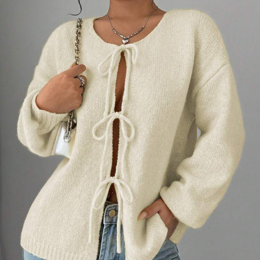 Studio Harvyn | Women - Oversized Knitted Lace-Up Jumper