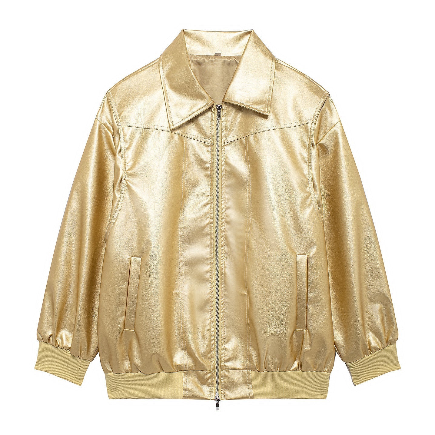 Studio Harvyn | Women - Faux Leather Jacket - Elastic Cuffs