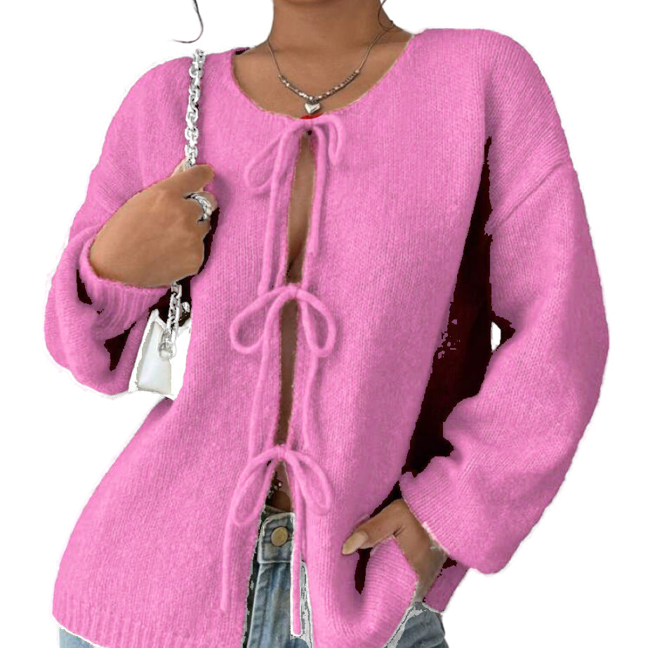 Studio Harvyn | Women - Oversized Knitted Lace-Up Jumper